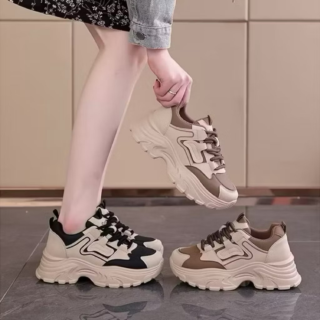 Giày Thể Thao Nữ,Giày Sneaker Nữ Phối Màu ,Đế Độn Mẫu Mới 4cm