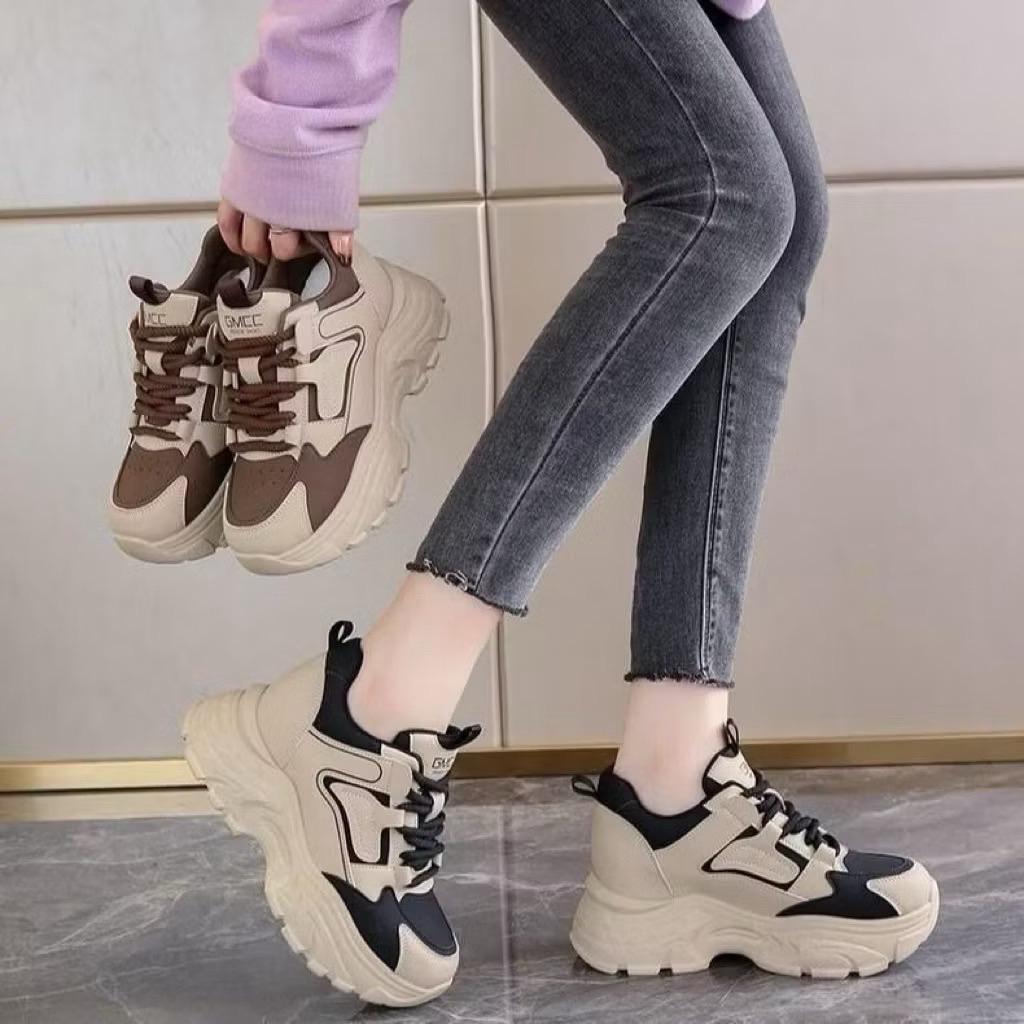 Giày Thể Thao Nữ,Giày Sneaker Nữ Phối Màu ,Đế Độn Mẫu Mới 4cm