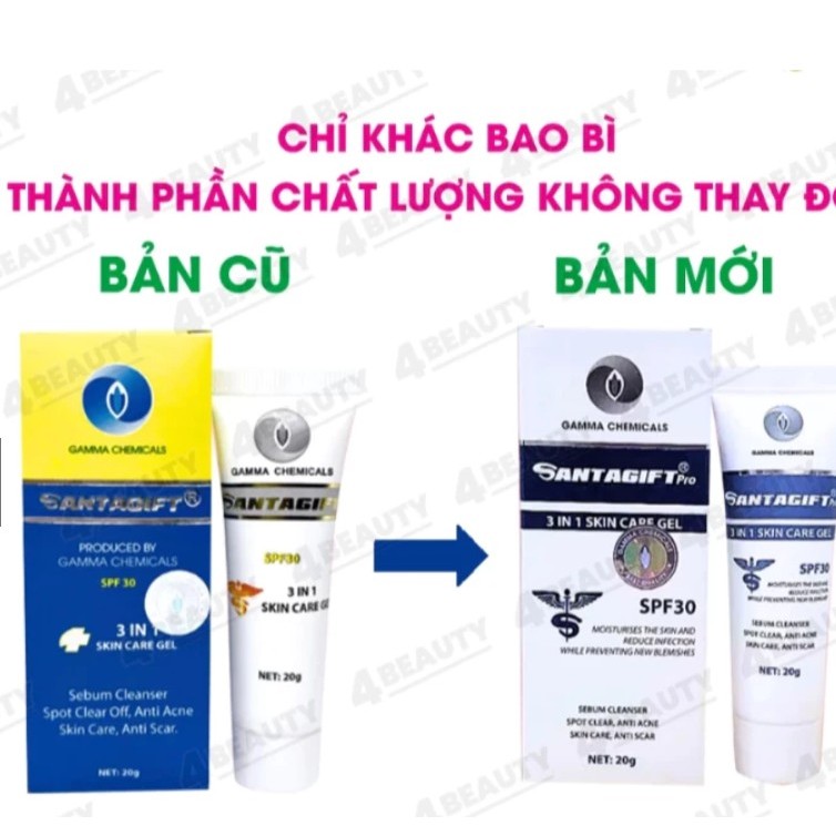 Gel giảm mụn và thâm Gamma SANTAGIFT thông thoáng lỗ chân lông 20g