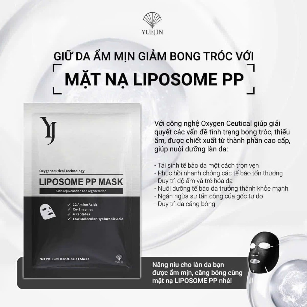 (Mẫu mới)Combo 10-20 mặt nạ yuejin liposome PP mask nạ đen phục hồi ...
