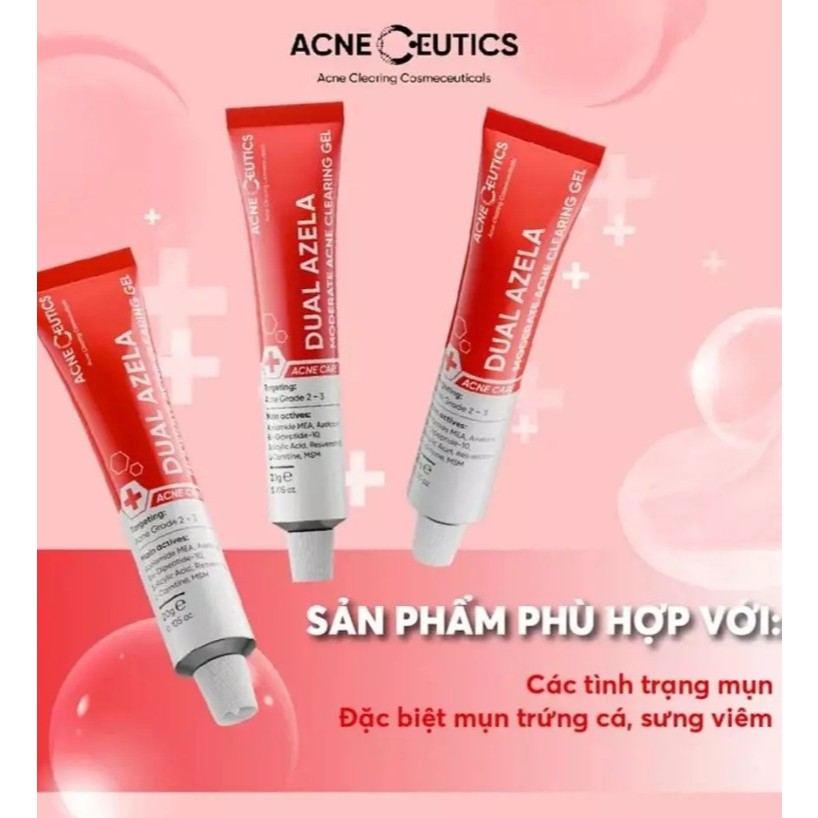 Gel giảm thâm mụn Gel ACNECEUTICS Dual Azela Ngăn Ngừa Mụn 20g