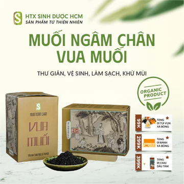 Hộp muối ngâm chân Vua Muối (10 gói) - Hỗ trợ giảm đau nhức, tê lạnh chân tay - HTX Sinh Dược