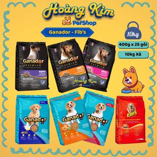 [ 10kg ] Hạt cho chó Ganador - Fib's. Thức ăn hạt khô cho chó con và chó trưởng thành 6 vị