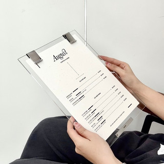 Bảng Menu Mica ADOR Khắc Logo, Bảng Kẹp Menu Mica Trong Suốt, Bảng Mica Kẹp Menu Để Bàn