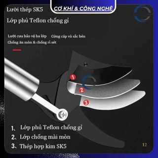 Kéo Cắt Cành trên cao ( Nội Địa Trung ) Chiều Dài 1.5M và 2m, Lưỡi Thép SK5, Thân Hợp Kim Nhôm Siêu nhẹ, siêu Cứng.