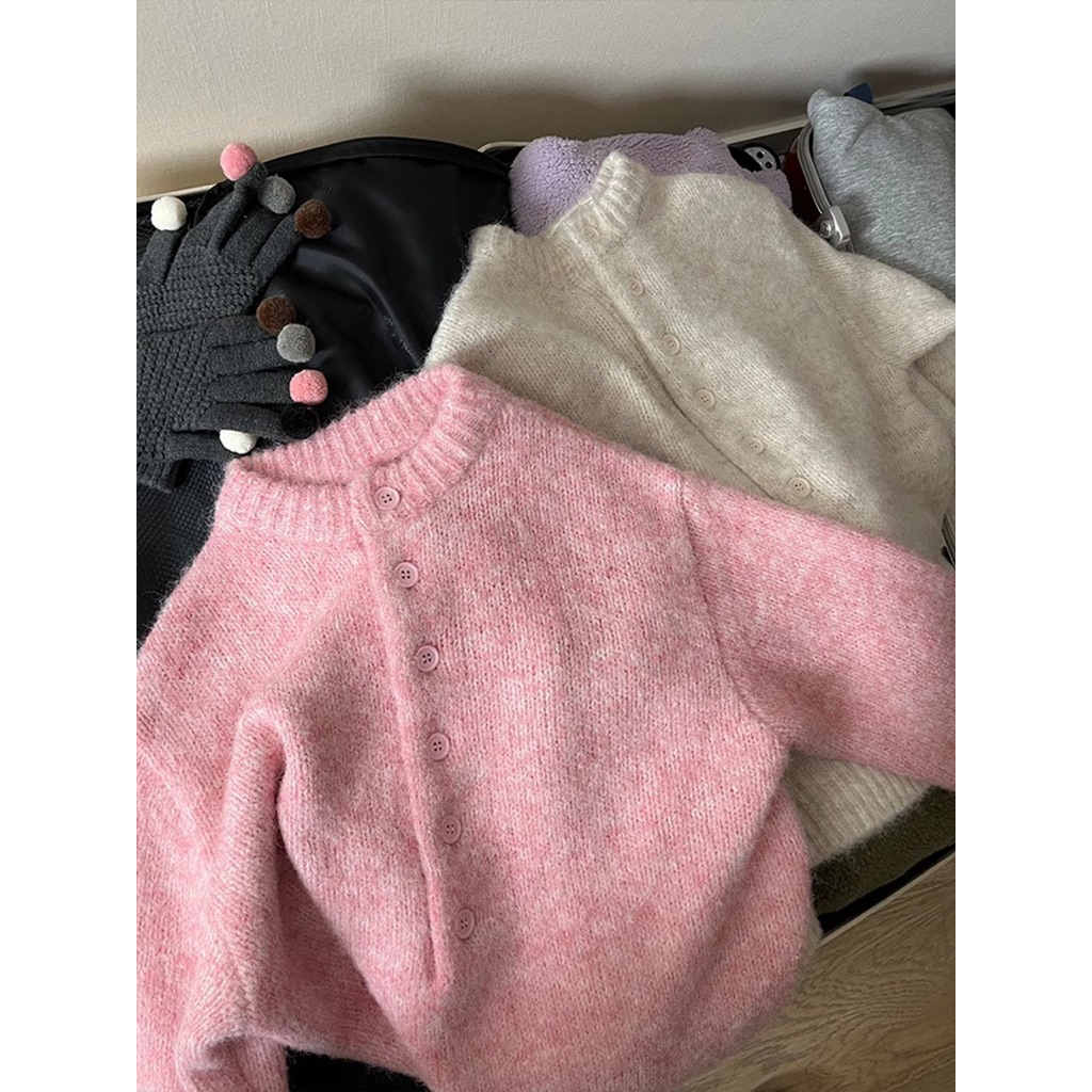 Áo Len Dáng Rộng Màu Hồng Pastel/Be, Chất Len Mềm Mịn Giữ Ấm Mùa Đông – Size S–3XL