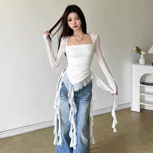 Áo body nữ tua rua co giãn tôn dáng đi quẩy, concert. Size S-XL