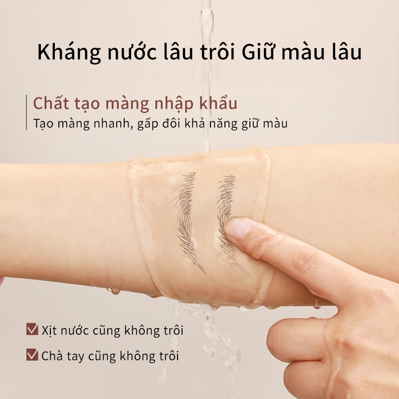 Chì kẻ mày Mooekiss 4D chống nước và mồ hôi màu sắc thích hợp cho người mới bắt đầu 0.55ml