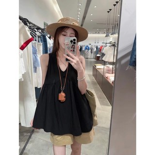 Set áo đũi 3 lỗ cổ tim kèm quần short ống rộng cá tính HaChang - S19
