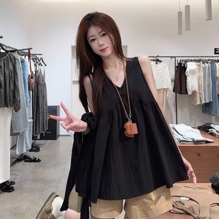 Set áo đũi 3 lỗ cổ tim kèm quần short ống rộng cá tính HaChang - S19