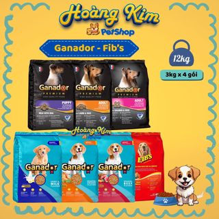 Ganador - Fib's ( 12kg )Thức ăn hạt cho chó 6 vị DHA, cừu, cá hồi, trứng sữa, gà, bò. Công nghệ Pháp