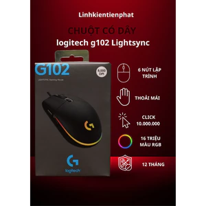 Chuột Gaming Có Dây Logitech G102 Lightsync RGB – Hiệu Năng Vượt Trội, Phản Xạ Tốc Độ Ánh Sáng