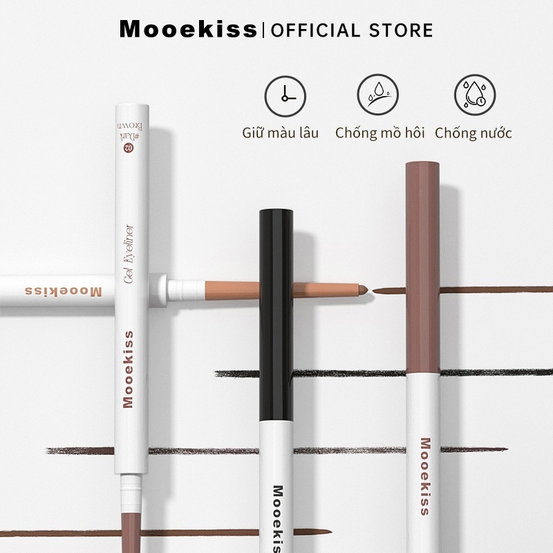 Bút kẻ mắt dạng gel Mooekiss chống lem chống nước chống mồ hôi lâu trôi dành cho người mới bắt đầu 100mg