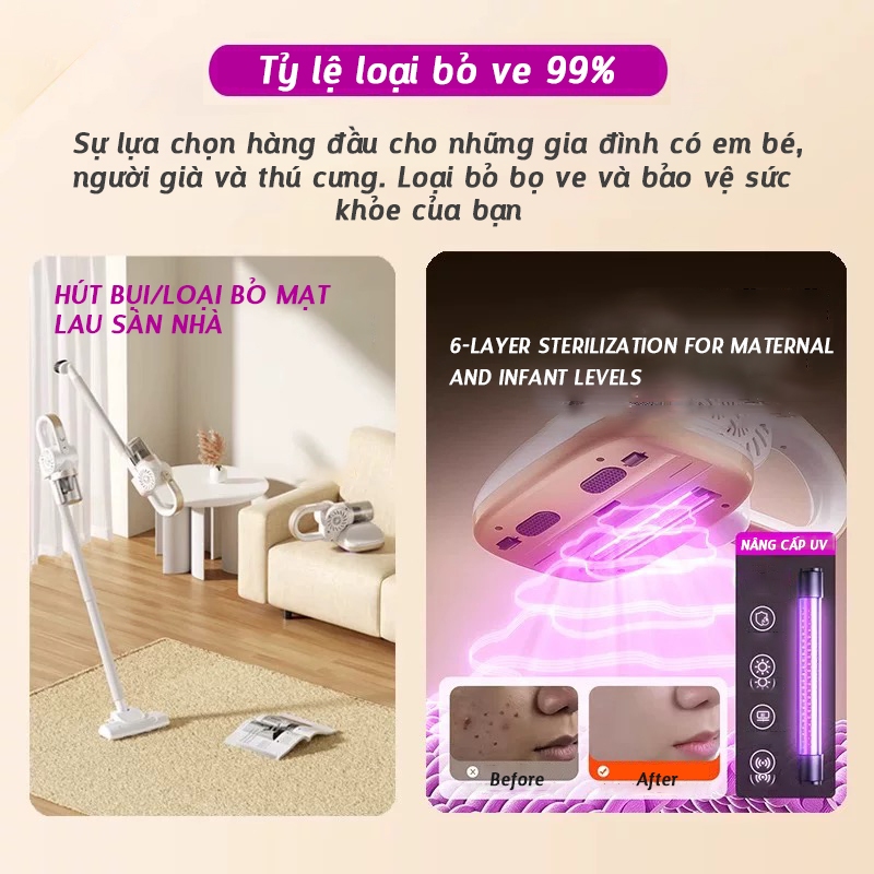【Bảo hành 3 năm】 - Máy hút bụi cầm tay - Vacuum cleaner - Bao gồm 6 phụ kiện - Máy hút bụi không dây
