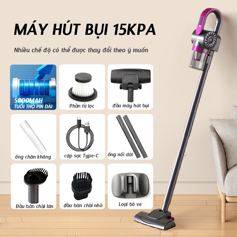 【Bảo hành 3 năm】 - Máy hút bụi cầm tay - Vacuum cleaner - Bao gồm 6 phụ kiện - Máy hút bụi không dây