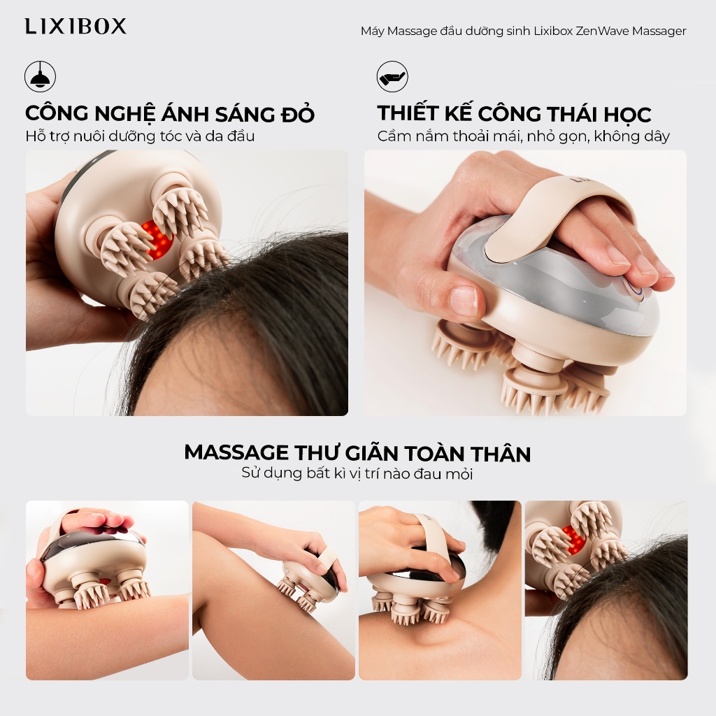 [Gift] Máy Massage Đầu Dưỡng Sinh Lixibox ZenWave Massager