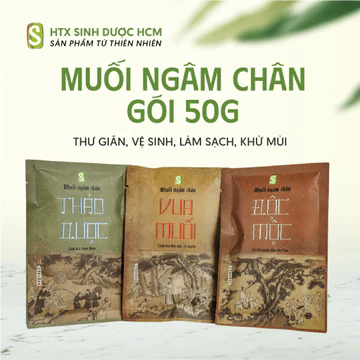 Muối ngâm chân Sinh Dược gói 50g - Hỗ trợ khử mùi hôi chân tay, giảm đau mỏi chân, giúp ngủ ngon
