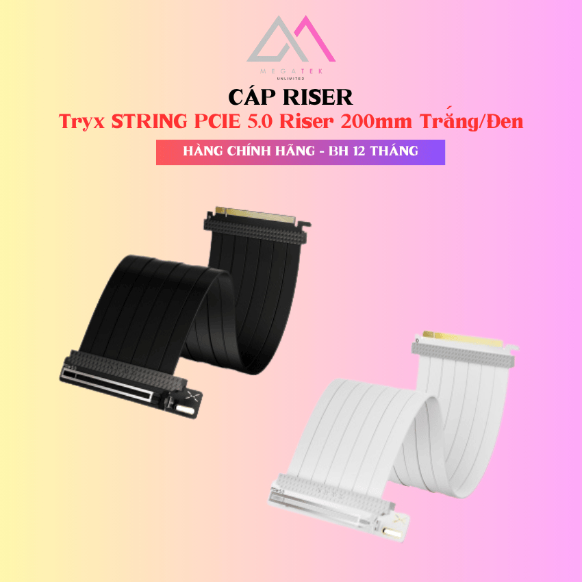 Cáp Riser Tryx STRING PCIE 5.0 Riser 200mm Trắng/Đen - Hàng chính hãng ...