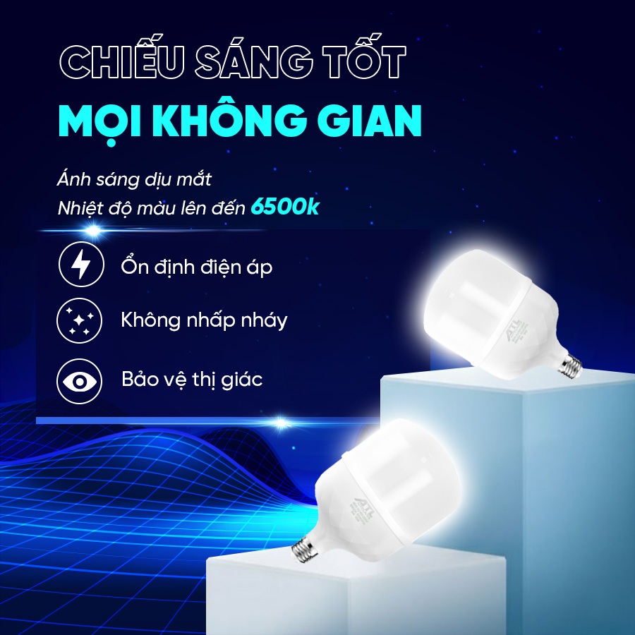 Bộ 6 bóng đèn led ATL bulb trụ kim cương 20W-60W, combo 6 bóng đèn led trụ chống nước,ánh sáng trắng