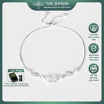 Lắc tay bạc nữ TLEE cỏ bốn lá đá trắng lấp lánh dây rút bạc 925 cao cấp TLEE JEWELRY LT0112 — ảnh 1