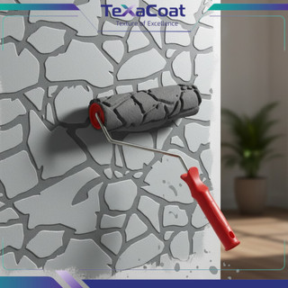 Lu lăn sơn hiệu ứng bê tông EG731T TexaCoat tạo hoa văn giả đá trang trí tường nội thất, ngoại thất