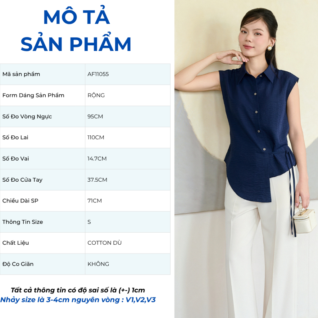 Áo Sơ Mi Nữ Kiểu Phom Rộng Vừa Cột Dây Eo Cách Điệu Thời Trang GUMAC AF11055