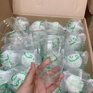 Ly Nhựa PET, PET LÙN 500ml Đựng Cafe, Nước Ép Có Nắp Cầu, Nắp Uống Trực Tiếp 500ml, 700ml Miệng 98