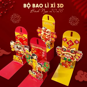 Bao Lì Xì Popup Xòe Lì Xì 3D Tết 2026 Phong Bao Lì Xì Độc Lạ Hot Trend Lì Xì Tết Quà Tặng- Đồ Chơi PUPU HOUSE
