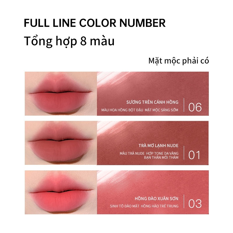 [Daily] Son lì Mooekiss Matte Velvet Lipstick không dính ly không phai màu có 6 màu  Red 3g