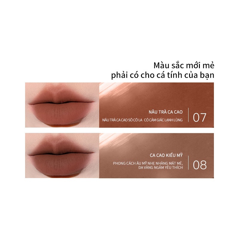 [Daily] Son lì Mooekiss Matte Velvet Lipstick không dính ly không phai màu có 6 màu  Red 3g