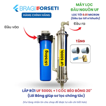 Forseti Bộ Lọc Nước UF 5000l Kết Hợp Lõi Bông Béo 20 Inch Ren 34 Tối Ưu Lọc Nước Đầu Nguồn