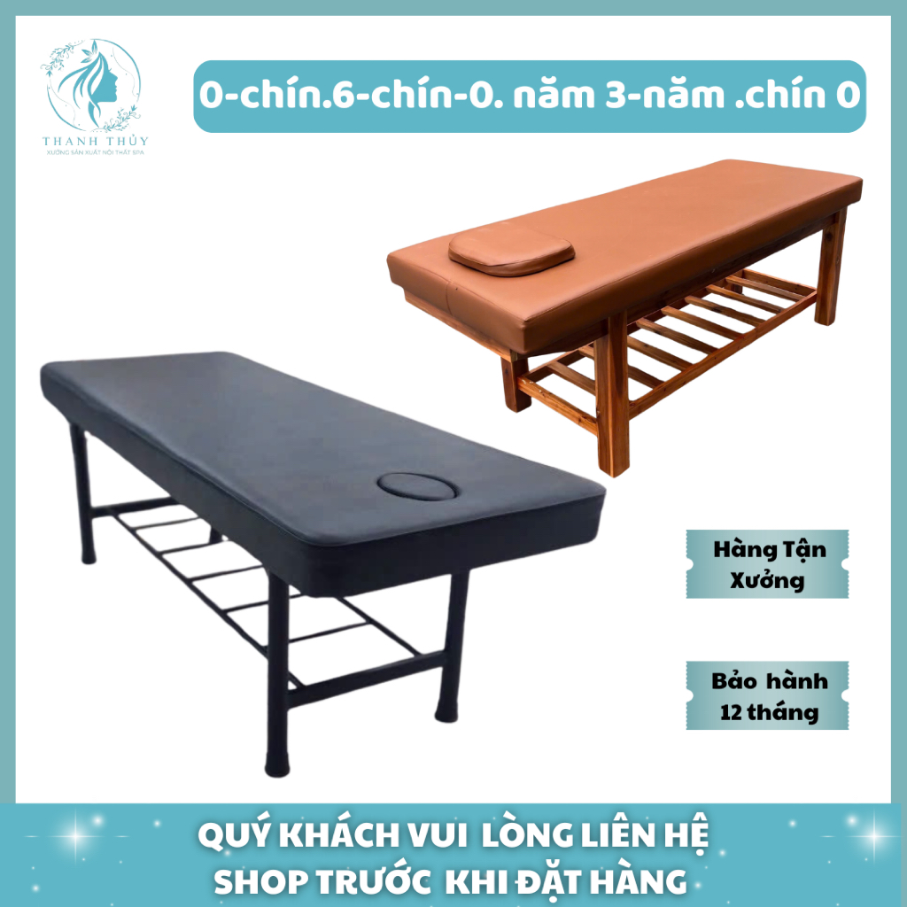 Giường spa, Giường massage body 2in1 - Khung gỗ thịt chắc chắn, giường gia công giá hấp dẫn