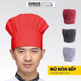 Mũ Nón Bếp Dinos Vải Kaki Chuẩn Form Cho Đầu Bếp - Nhiều Màu Lựa Chọn