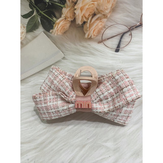 kẹp tóc min dạ nhung mềm mại hồng baby tiểu thư nhẹ nhàng qccc