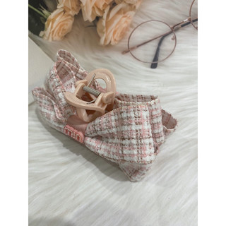 kẹp tóc min dạ nhung mềm mại hồng baby tiểu thư nhẹ nhàng qccc