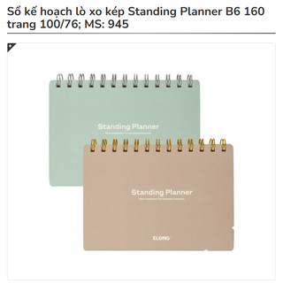 KLONG - Sổ Kế Hoạch Lò Xo Kép Standing Planner B6 160 Trang 100/76; MS: 945 ♥