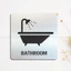 Biển báo, biển chỉ dẫn khu vực toilet nhôm xước in UV SAN.WOOD 10CM decor quán