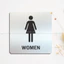 Biển báo, biển chỉ dẫn khu vực toilet nhôm xước in UV SAN.WOOD 10CM decor quán