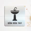 Biển báo, biển chỉ dẫn khu vực toilet nhôm xước in UV SAN.WOOD 10CM decor quán
