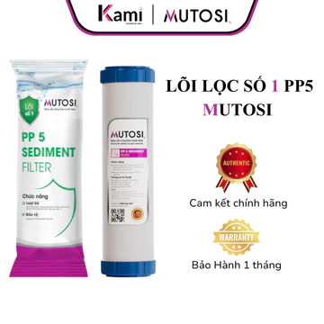 Lõi Lọc Thô Số 1 Mutosi Chính Hãng, Loại Bỏ Cặn Bẩn >5 micron, Dùng Cho Máy Lọc Nước RO Có Cốc Lọc 10 inch
