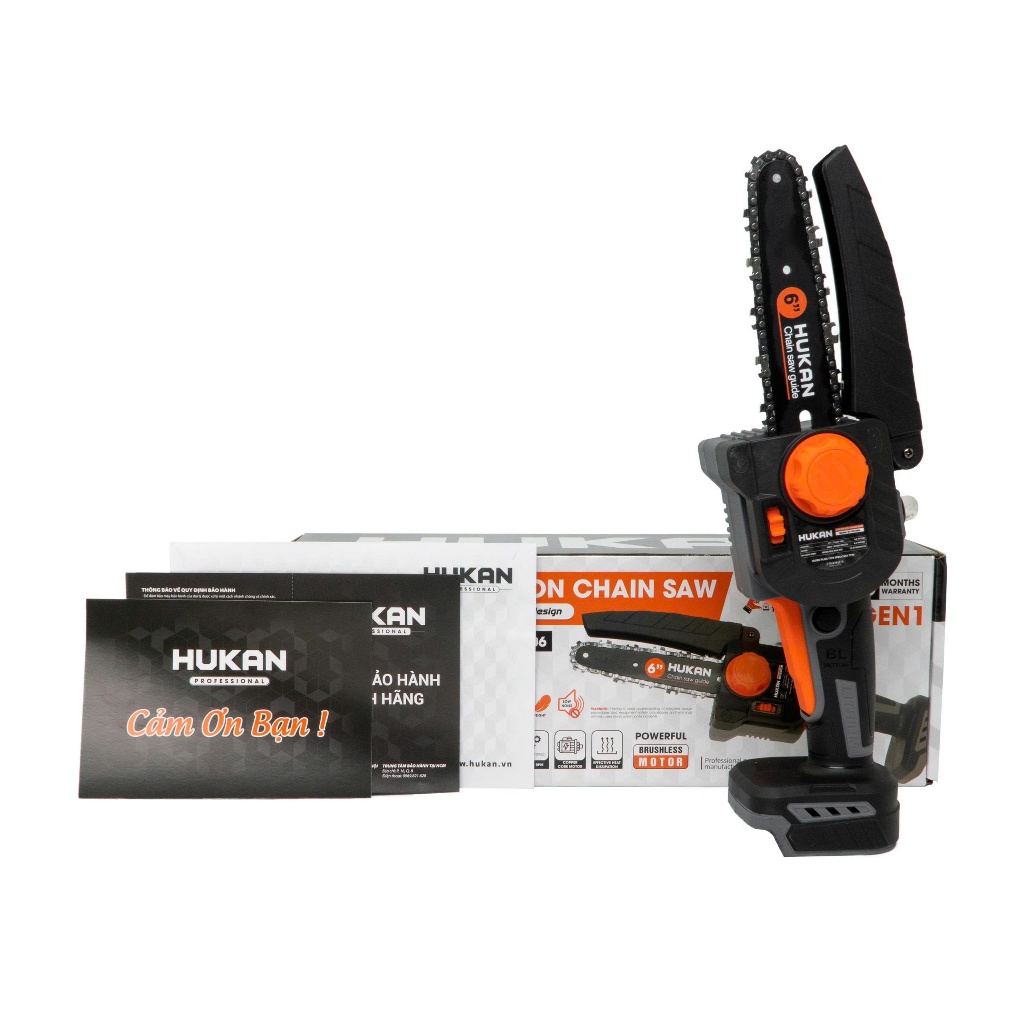Thân Máy cưa xích HUKAN pin 6INCH (GEN 1) G1-CX1006| Lam xích: 6 inch, Động cơ không chổi than, cưa thân cây, cành, tre