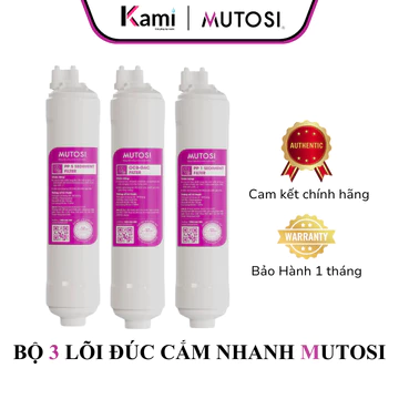 Combo 3 Lõi Lọc Thô Mutosi Dòng Đúc Cắm Nhanh_ Chính Hãng_ Tiện Lợi, công nghệ Nhật Bản, dùng cho máy lọc nước RO