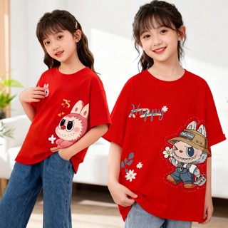 ÁO T Shirt đỏ Cho Bé GáI In HọA TiếT HoạT HìNh ChấT LiệU Cotton ThoáNg áO PhôNg