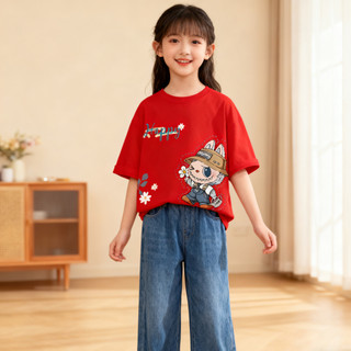 ÁO T Shirt đỏ Cho Bé GáI In HọA TiếT HoạT HìNh ChấT LiệU Cotton ThoáNg áO PhôNg