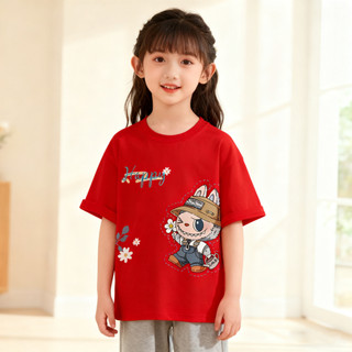 ÁO T Shirt đỏ Cho Bé GáI In HọA TiếT HoạT HìNh ChấT LiệU Cotton ThoáNg áO PhôNg