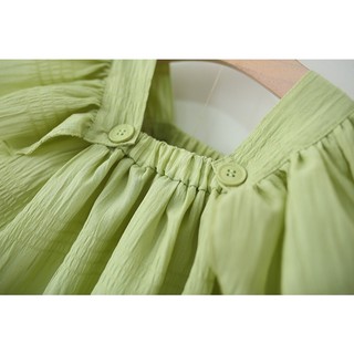 Bộ bé gái màu trơn quần ngắn phom babydoll rộng rãi hàng QC D1227 Bí Ngô Nhỏ