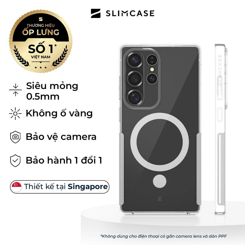 Ốp lưng Samsung S25 Ultra / S25 Plus / S25 SLIMCASE - Không ố vàng, siêu mỏng, hỗ trợ sạc không dây