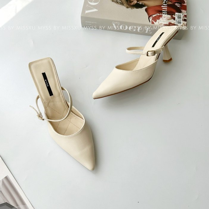 Giày cao gót nữ MYSS mũi nhọn 7cm phối dây ngang thời trang - CG239