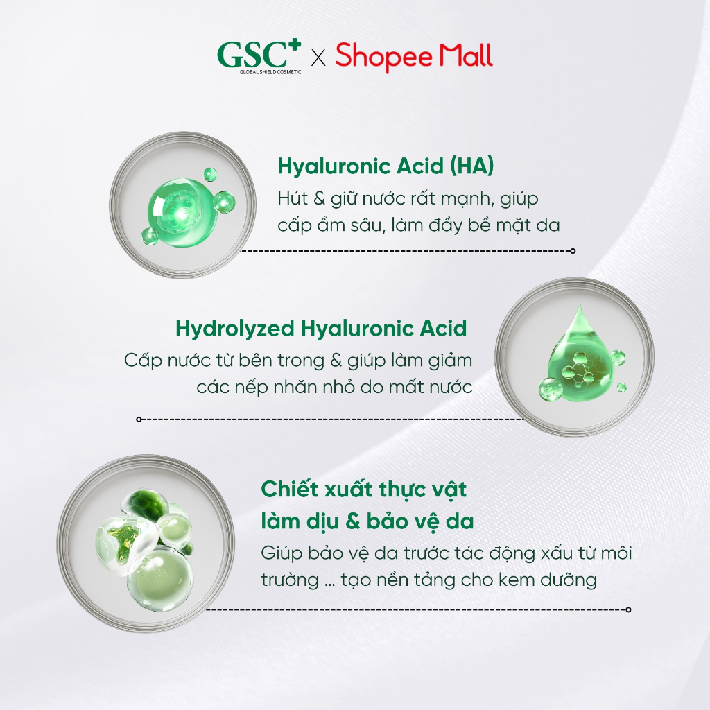 Serum Dưỡng Ẩm, Căng Bóng GSC Hyaluronic Serum 50ml – Serum Căng Bóng Da, Dưỡng Ẩm Chuyên Sâu - GC023A