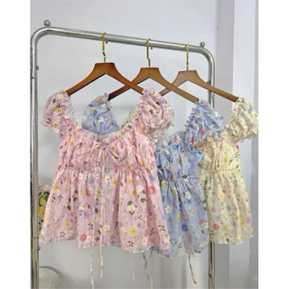 Áo kiểu áo babydoll hoa nhí mặc được nhiều kiểu dễ thương cho nữ đi chơi dự tiệc áo hoa nhí vintage đáng yêu